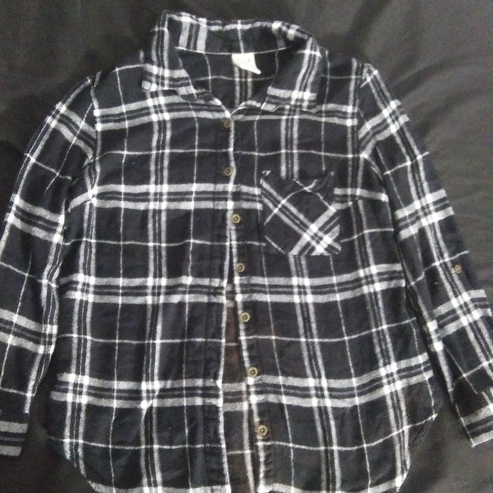 Black and white plaid shirt
